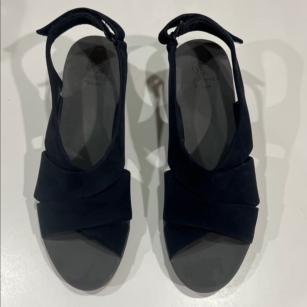 Clarks Women's Dark Blue Suede Sandals